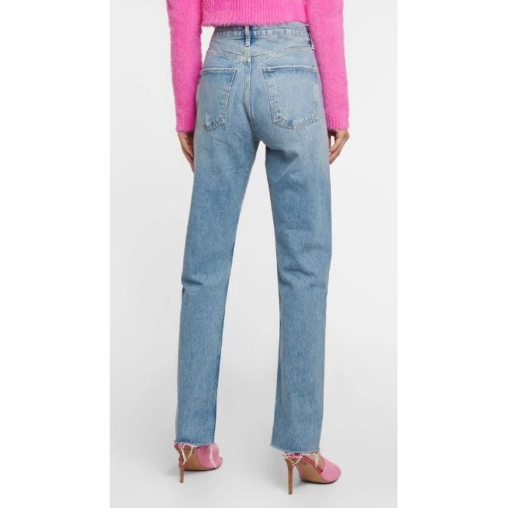 AGOLDE Cherie High Rise Straight Leg Jeans Light Wash Raw Hem Women's 26 - Picture 2 of 9